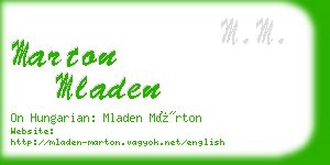 marton mladen business card